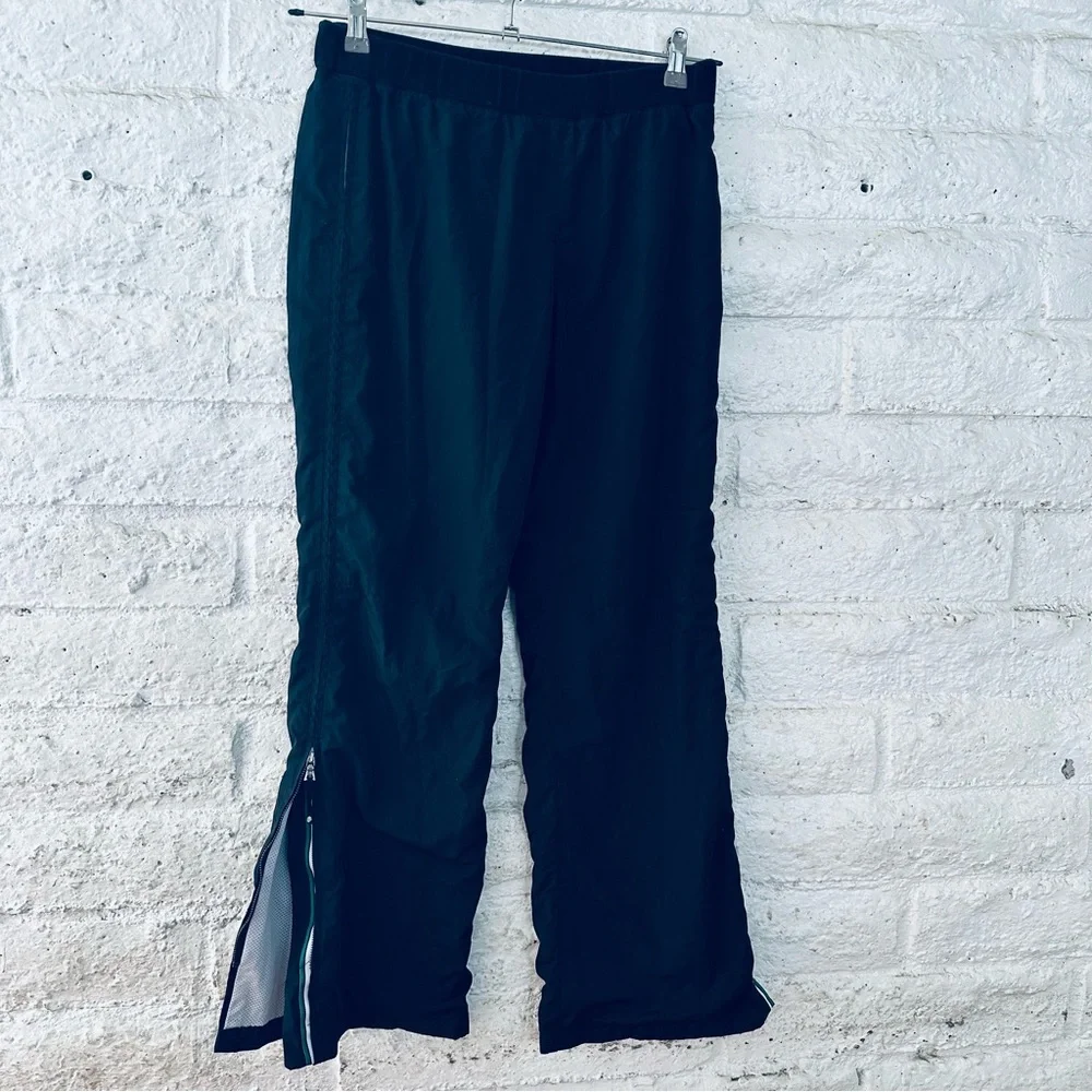 Elie Tahari Size S Tracksuit Pants Sweatpants Casual Sports Black Net Lined